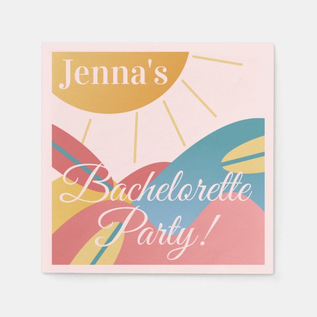 Servilleta De Papel Bachelorette Bridal Shower Beach (Anverso)