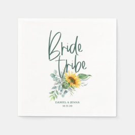 Servilleta De Papel Bachelorette Bride Tribe Boda de girasol