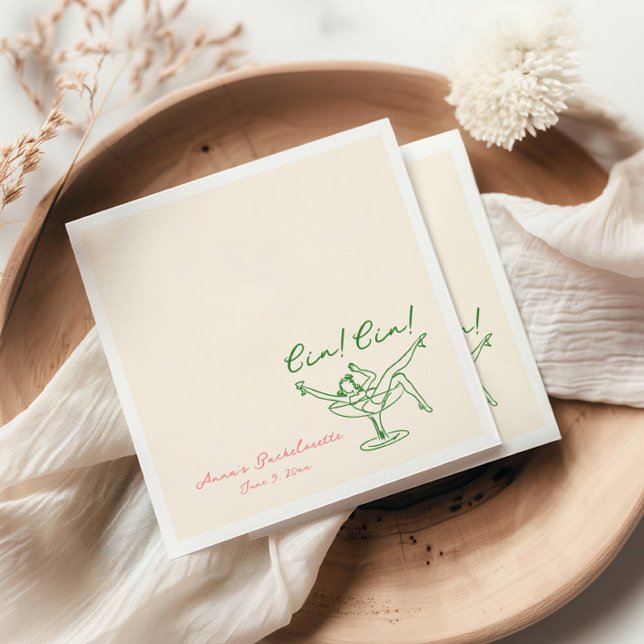 Servilleta De Papel Bachelorette Cin Green Pink (Subido por el creador)