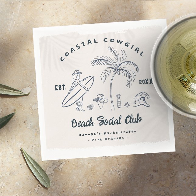 Servilleta De Papel Bachelorette Coastal Cowgirl (Subido por el creador)