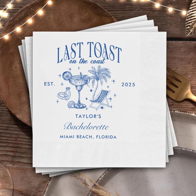 Servilleta De Papel Bachelorette Coastal Fiesta de cócteles Moderno Az (Subido por el creador)
