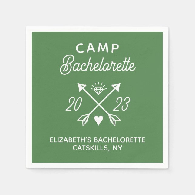 Servilleta De Papel Bachelorette de Campamento Personalizado (Anverso)