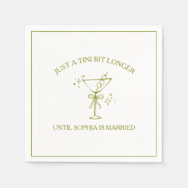 Servilleta De Papel Bachelorette de oliva sucia Martini "Tini Bit Más