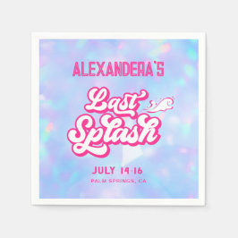 Servilleta De Papel Bachelorette, Fiesta de la piscina azul y rosa