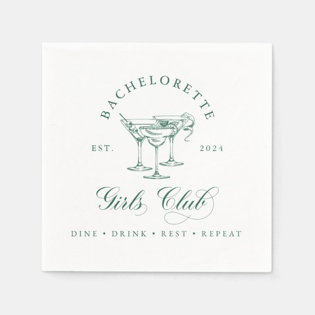 Servilleta De Papel Bachelorette Girl's Club Party Napkin (Anverso)