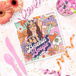 Servilleta De Papel Bachelorette Groovy años 70 Last Bachin' Boogie ID