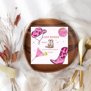 Servilleta De Papel Bachelorette Occidental Retro Pink Disco