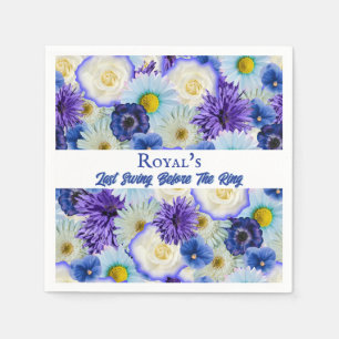 Servilleta De Papel Bachelorette Party Bridal Shower Golf Blue Floral