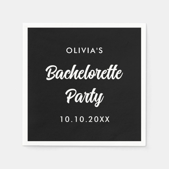 Servilleta De Papel Bachelorette Party Bridal Shower Nombre Brigada (Anverso)