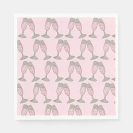 Servilleta De Papel Bachelorette Party Bridal Shower Pink Champagne
