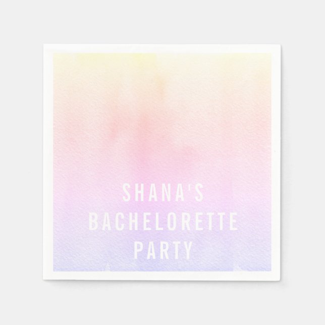 Servilleta De Papel Bachelorette Party Cocktail Napkins Watercolor (Anverso)