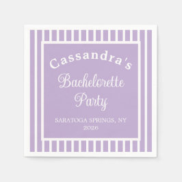Servilleta De Papel Bachelorette Party Retro Modern LightPurple Classy