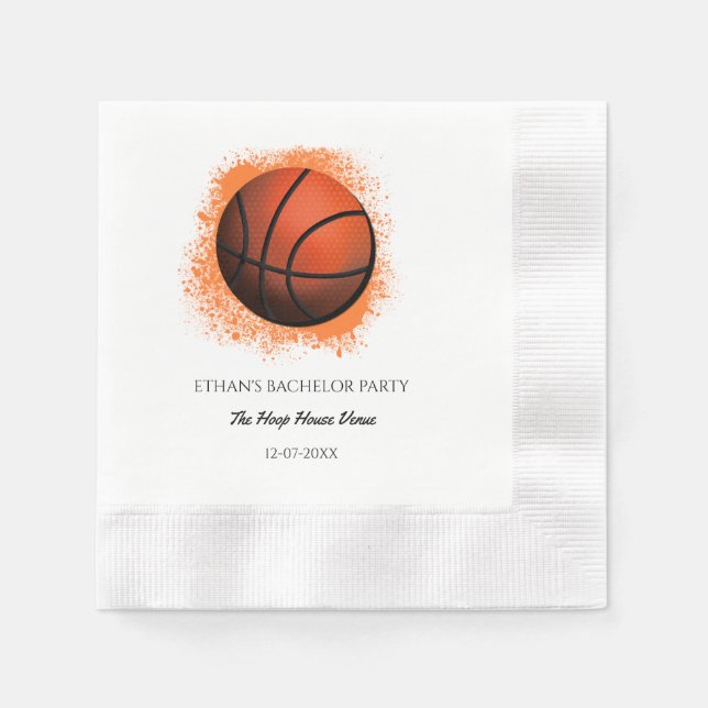 Servilleta De Papel Bachillerato de baloncesto / Naranja de la fiesta  (Anverso)