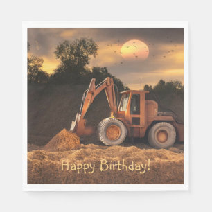Servilleta De Papel Backhoe Feliz cumpleaños