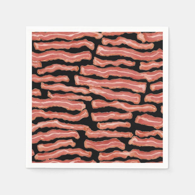 Servilleta De Papel Bacon crispada con patrones (Anverso)