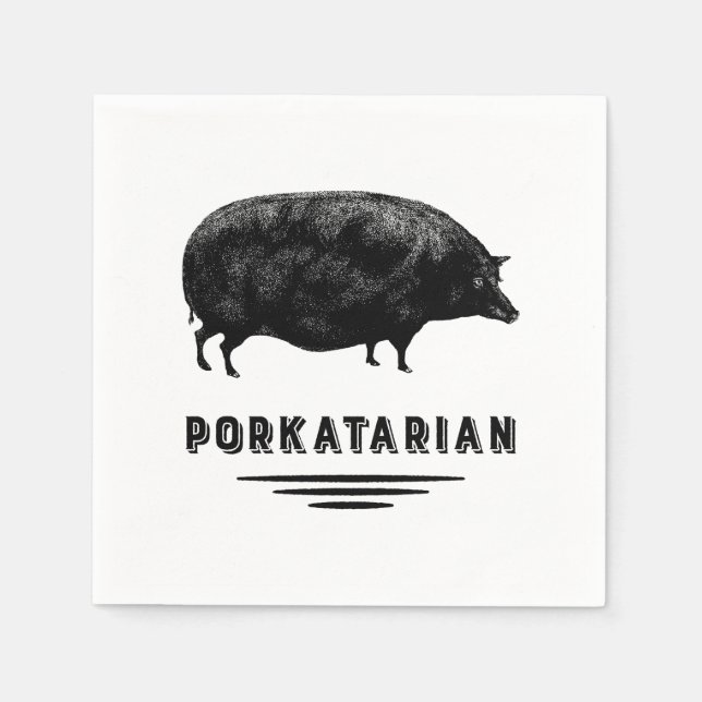 Servilleta De Papel Bacon Lover - Porkatarian - Cerdo antiguo (Anverso)