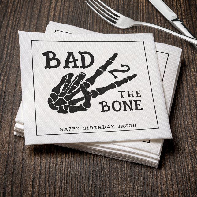 Servilleta De Papel Bad 2 the Bone Skeleton 2nd Birthday Party (Subido por el creador)
