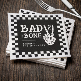 Servilleta De Papel Bad 2 the Bone Skeleton 2nd Birthday Party