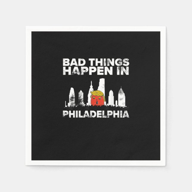 Servilleta De Papel Bad Happen Philadelphia Halloween Spooky Trumpkin (Anverso)