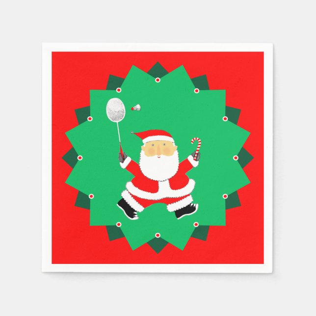 Servilleta De Papel Bádminton de Navidad (Anverso)