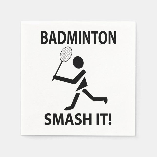 Servilleta De Papel Badminton Smash It Sports Player Fiesta Badminton (Anverso)