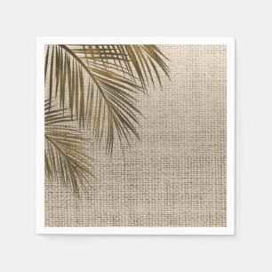 Servilleta De Papel Bahama Breeze Palm Rústica Burlap Boda