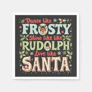 Servilleta De Papel Baila como Frosty Brilla como Rudolph Ama 