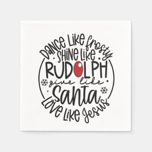 Servilleta De Papel Baila como Frosty Brilla como Rudolph Navidad