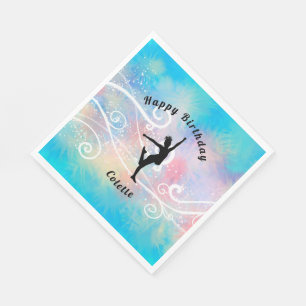 Servilleta De Papel Baila Feliz Cumpleaños Remolino Personalizado