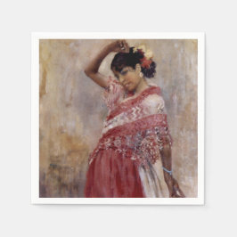 Servilleta De Papel Bailando gitana romaní (por Albert Edelfelt)