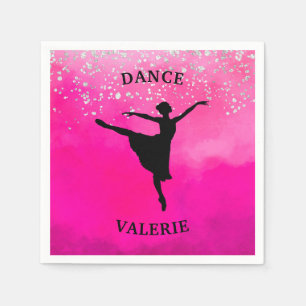 Servilleta De Papel Bailarina Danza Rosa Degradado Brillante