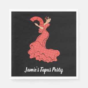 Servilleta De Papel Bailarina española de flamenco con abanico