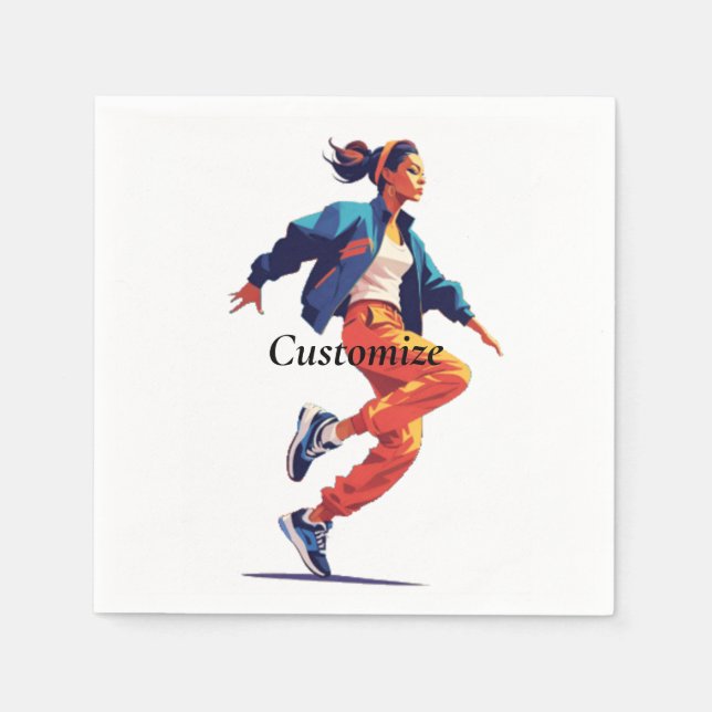 Servilleta De Papel Bailarina Hip Hop Thunder_Cove (Anverso)