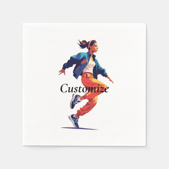 Servilleta De Papel Bailarina Hip Hop Thunder_Cove (Anverso)