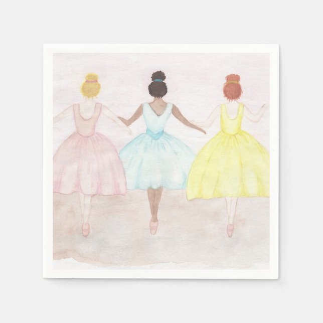 Servilleta De Papel Bailarinas de ballet de punta (Anverso)