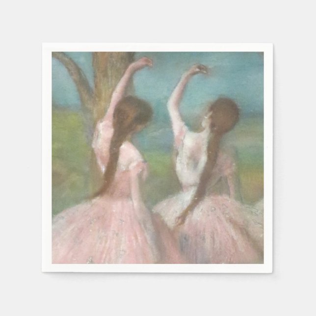 Servilleta De Papel Bailarinas en rosa Edgar Degas (Anverso)