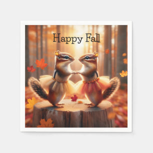 Servilleta De Papel Baile de Chipmunks en otoño