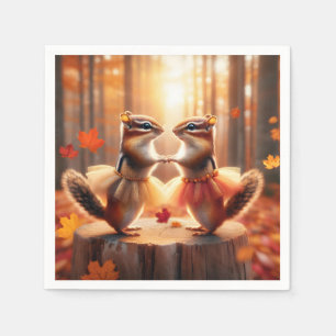 Servilleta De Papel Baile de Chipmunks en otoño