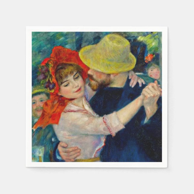 Servilleta De Papel Baile en Bougival Pierre Renoir (Anverso)