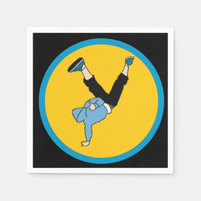 Servilleta De Papel Baile hip hop en una fiesta de cumpleaños temática (Anverso)