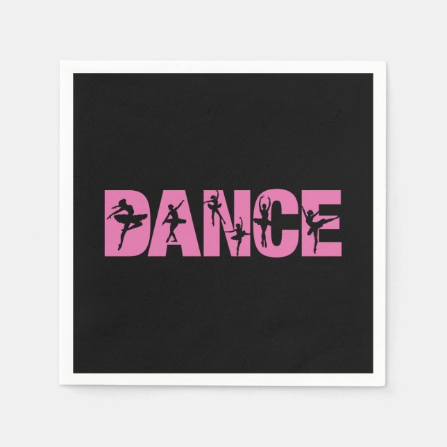 Servilleta De Papel Baile rosa con Ballerina Cutouts (Anverso)