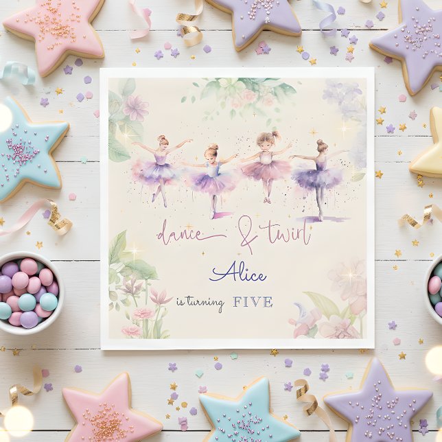 Servilleta De Papel Baile y bailarina giratoria acuarela cumpleaños (Subido por el creador)