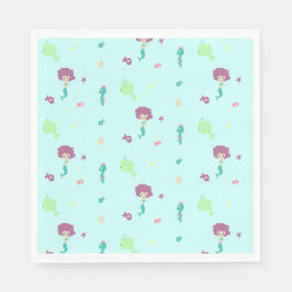 Servilleta De Papel Bajo el agua criaturas patrón azul