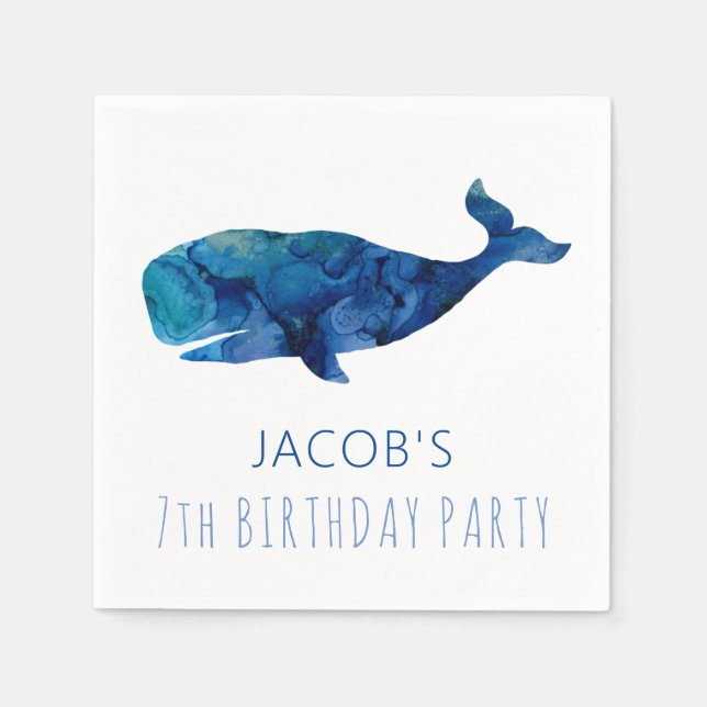 Servilleta De Papel Bajo El Agua Del Mar Ballena Náutica (Anverso)