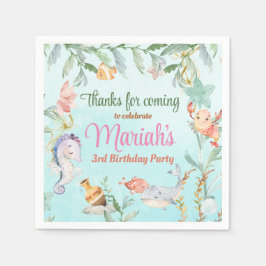 Servilleta De Papel Bajo el agua del mar Cumpleaños