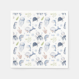 Servilleta De Papel Bajo el Fiesta de Animales Marinos