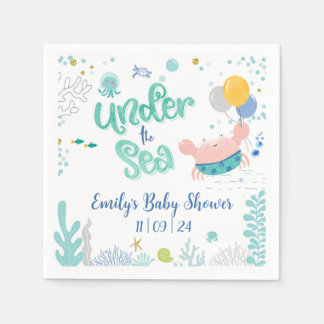 Servilleta De Papel Bajo el mar Baby Shower Cocktail Napkins