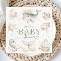Bajo el mar Chica de Baby Shower Boho Paper Napkin