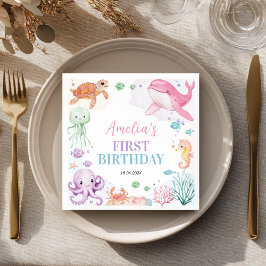 Servilleta De Papel Bajo el mar Cute Ocean Animals Napkins de Cumpleañ