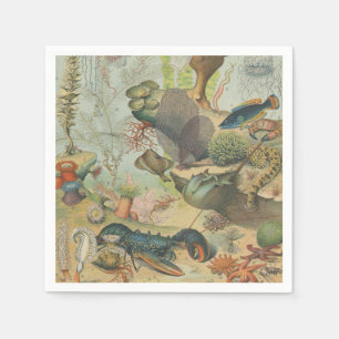 Servilleta De Papel Bajo el mar fiesta de animales marinos